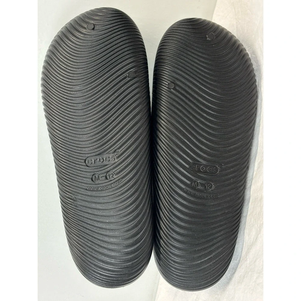 NEW! Crocs Mellow Recovery Slides Sandals Shoes Men's 12 Black Comfort